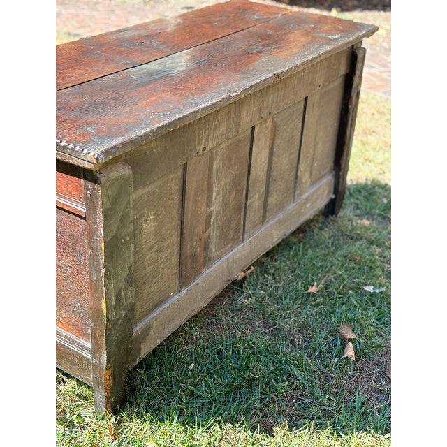 17th Century 17th Century Charles I Oak Coffer For Sale - Image 5 of 12