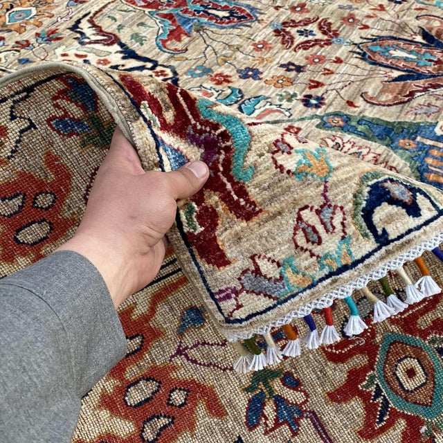 Camel Persian Khorassan Hand-Knotted Wool Rug - 7'9" X 9'9" For Sale - Image 13 of 16