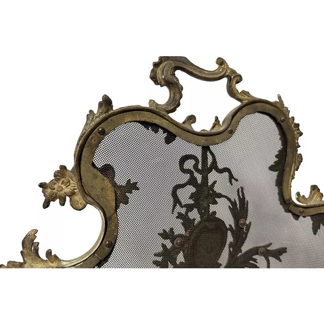Early 19th Century Vintage French Brass Free Standing Fireplace Screen Circa 1820 For Sale - Image 5 of 10