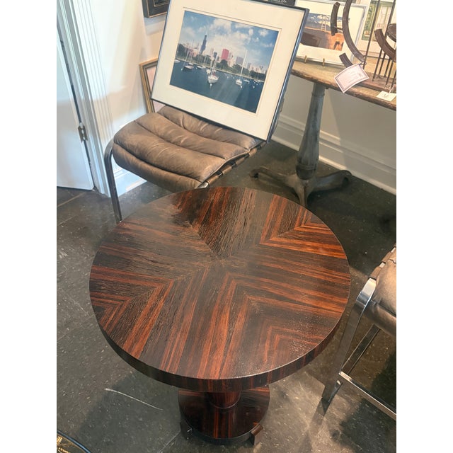 Art Deco 1950s Art Deco Style Mahogany Pedestal Side Table For Sale - Image 3 of 3