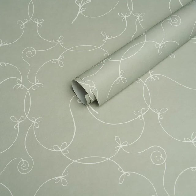 Schumacher SAMPLE - Schumacher X Backdrop Broderie Wallpaper In Cool Green For Sale - Image 4 of 4