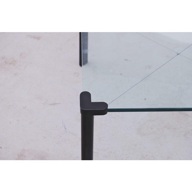Glass and Metal Coffee Table, 1980 For Sale - Image 3 of 6