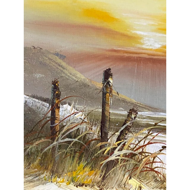 Mexican Vintage 1970's Coastal Seascape Framed Oil Painting For Sale - Image 3 of 9