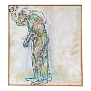 Abstract Figure Painting of Walking Man For Sale