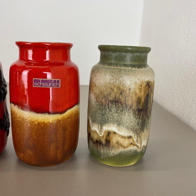 Vintage Pottery Fat Lava 231-15 Vases from Scheurich, Germany, 1970s, Set of 5 For Sale - Image 11 of 18