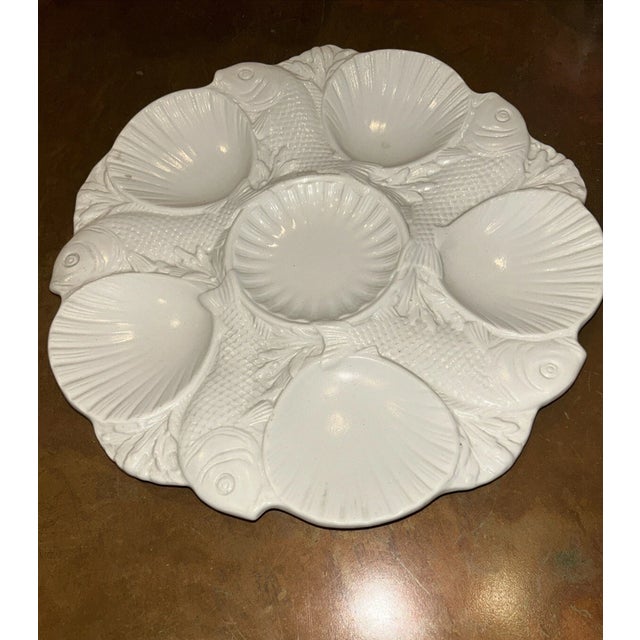 Minton Vintage Mintons Staffordshire Majolica Glaze Oyster Plate For Sale - Image 4 of 4