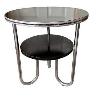 Vintage Royal Chrome Round 2-Tier Side Table For Sale