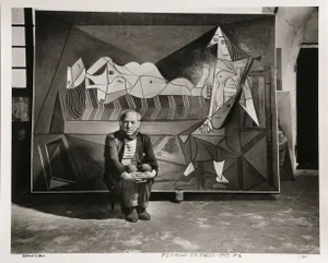 Richard Ham, Picasso Sitting in Paris Studio, 1945 Photograph