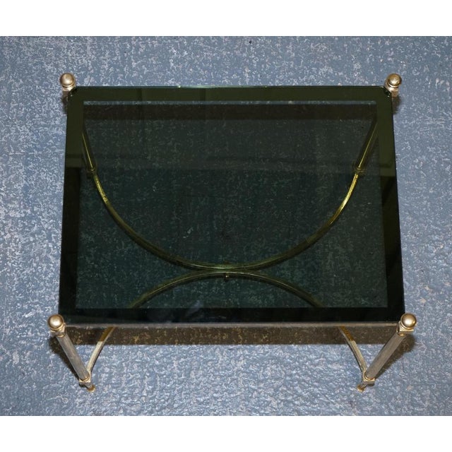 Hollywood Regency French Brass & Smoked Glass Coffee Table, 1960s For Sale - Image 12 of 17