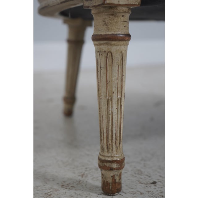 Pair Baker French Louis XVI Upholstered Bergere Chairs For Sale - Image 12 of 18