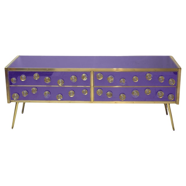 Purple Sideboard with Murano Glass from Justfurnituress SRL For Sale - Image 6 of 6
