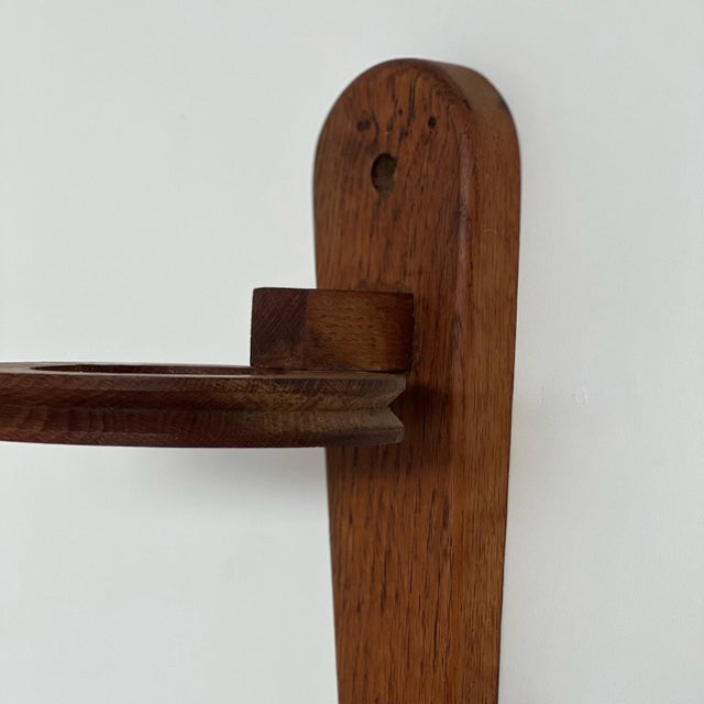 Guillerme et Chambron Mid-Century Oak Wall Lights, Set of 2 For Sale - Image 4 of 14