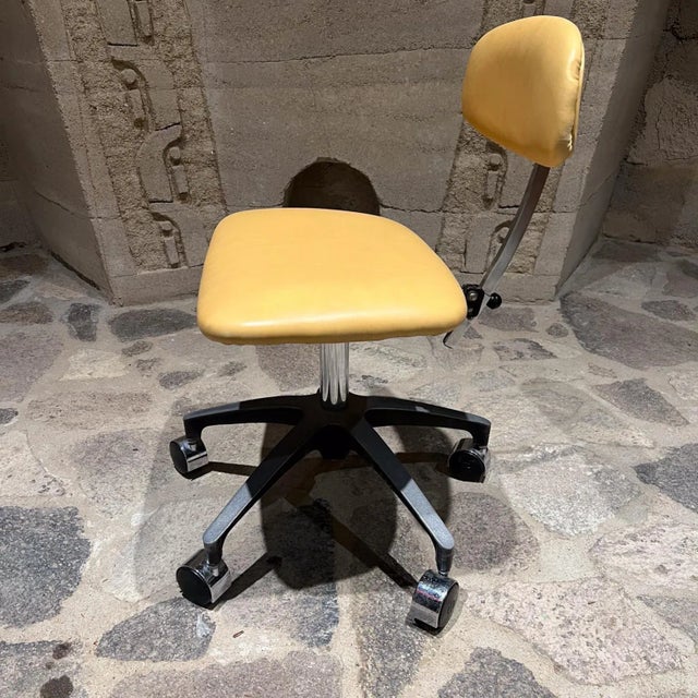1960s Est Modern Leather Office Task Chair Grafton, Wi For Sale - Image 12 of 12