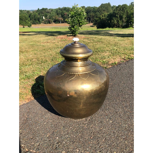 Monumental Antique Chinese Brass Vessel For Sale - Image 9 of 9