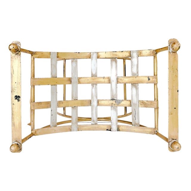 Gold Early 20th Century Italian Hollywood Regency Gilded Wrought Iron Curule or Savonarola Vanity Stool For Sale - Image 8 of 8