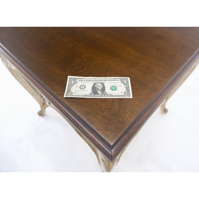 Italian Carved Scallops Decorated 25" Square Cherry Top Sid End Occasional Table For Sale - Image 9 of 9