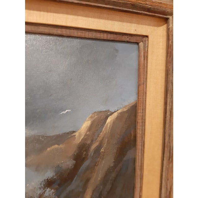 Paint 1970s Doug Oliver Painting "Seascape" on Canvas 16"x20" Wood Framed Early Work For Sale - Image 7 of 14