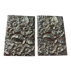 1930s Set of 2 S. Kirk & Son Repousse Floral 90f Sterling Silver Match Box Safe No Monos