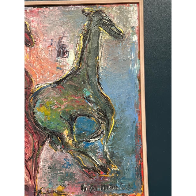 Helmut Mantel, Horses, 1950s, Oil Painting on Canvas, Framed For Sale - Image 4 of 12