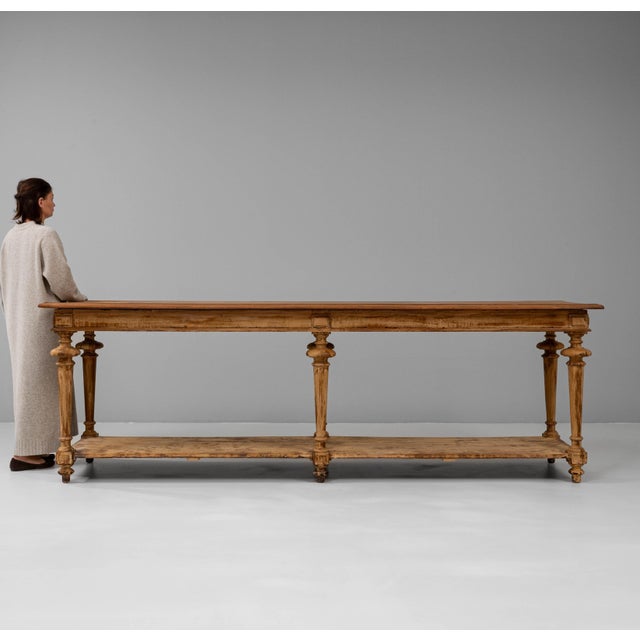 19th Century French Wooden Drapers Table For Sale - Image 17 of 18