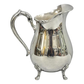 Vintage Webster Wilcox "Sylvia" Silver Plated Bulbous Footed Water Pitcher For Sale