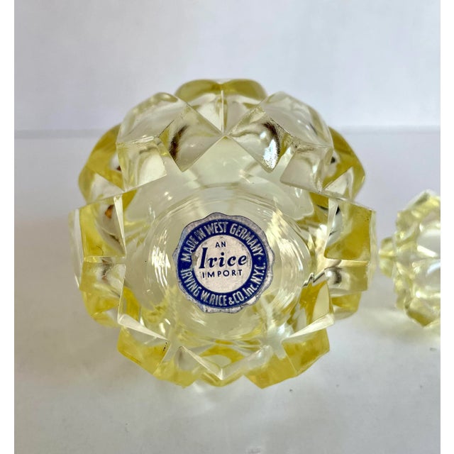 1920's Art Deco Yellow Glass Perfume Bottle by Irice Made in Germany For Sale - Image 10 of 12