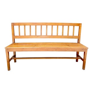 Antique French Country Pine Bench For Sale