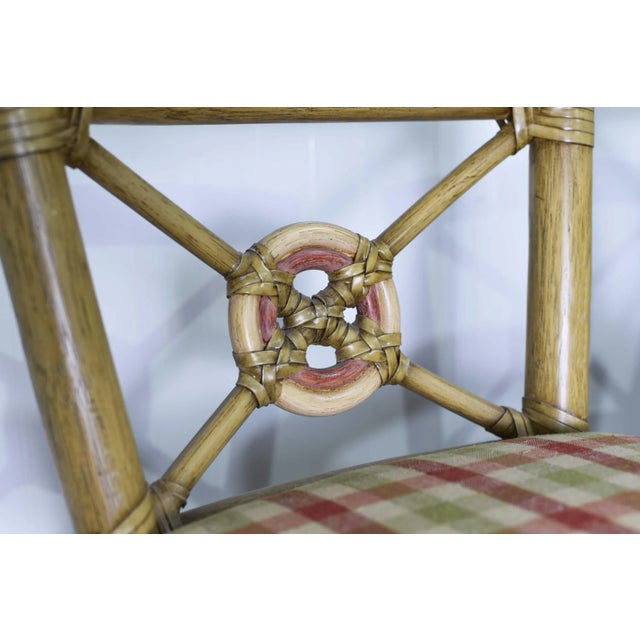 Beige 1980s Cane Rattan Target Back Bamboo Bar Stools by McGuire - Set of 2 For Sale - Image 8 of 14