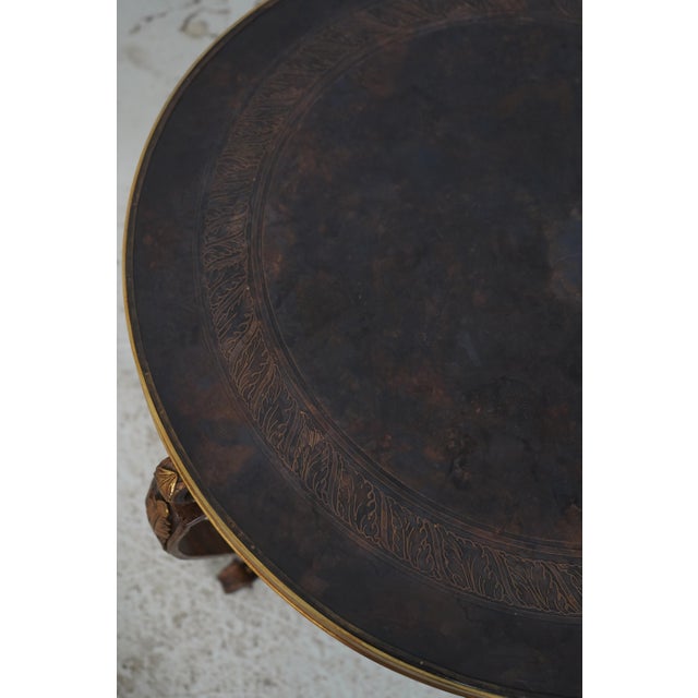French Empire Round Gueridon Etched Bronze Top Lamp Table For Sale - Image 11 of 12