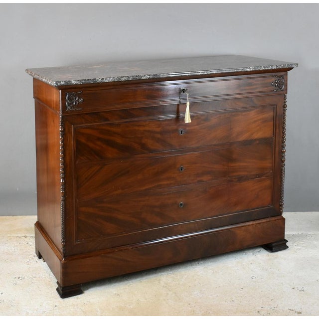 19th Century French Mahogany Chest of Drawers For Sale - Image 12 of 17