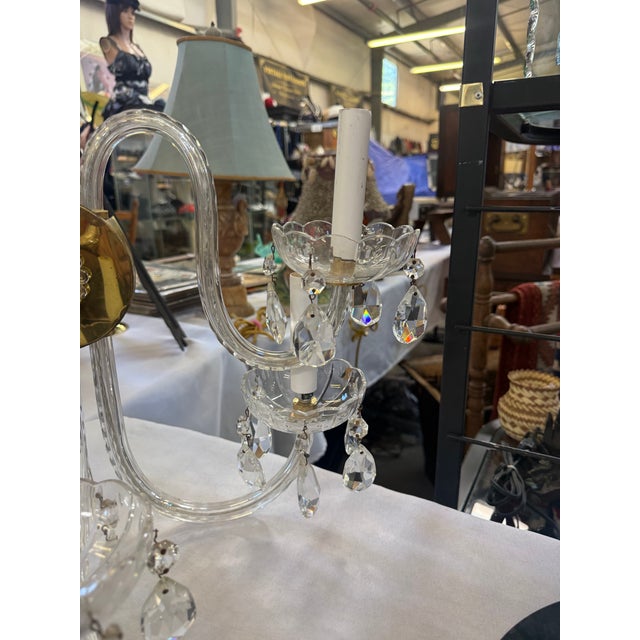 1930s Hollywood Regency Crystal Wall Sconce 18x13 1930s For Sale - Image 5 of 12