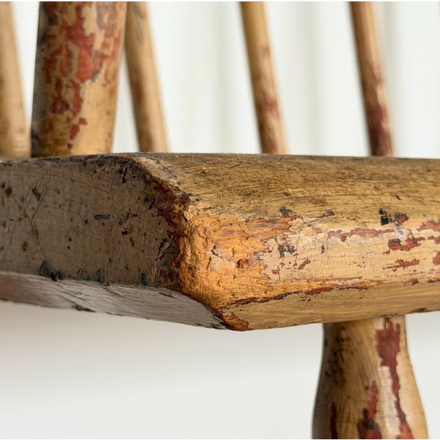 Primitive 10' Long Bench Weathered Original Painted Surface For Sale - Image 15 of 17