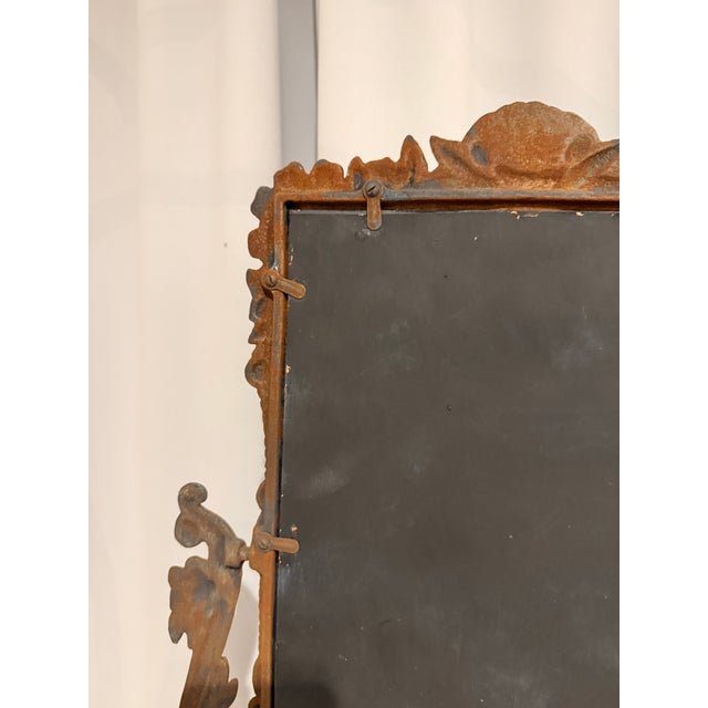 Coffee Large Victorian Antique Cast Iron Vanity Mirror For Sale - Image 8 of 12