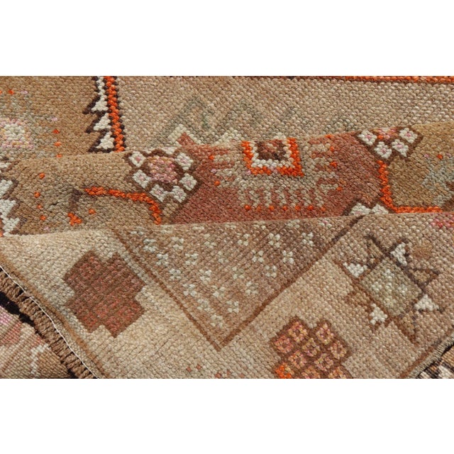 Vintage Turkish Kars Gallery Runner in Brown Color, Tan, Taupe and Orange 5'9 X 13'4 For Sale - Image 10 of 10