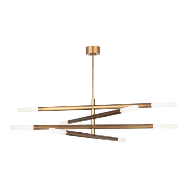 Regina Andrew Wick Steel Chandelier, Natural Brass For Sale