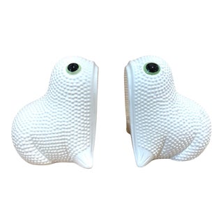 Vintage Jean Rogers Style Hobnail Frog Bookends For Sale