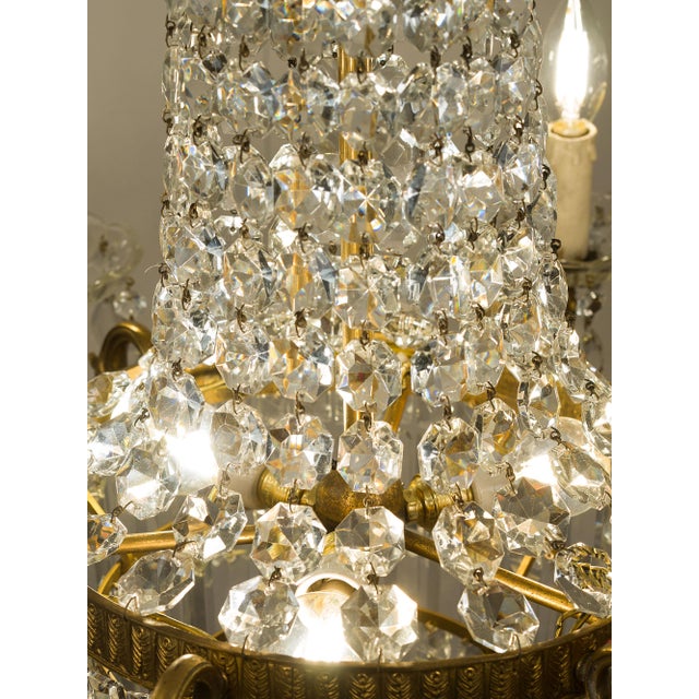 Empire-Style Chandelier in Cut Crystal, Italy, 1950s For Sale - Image 10 of 13