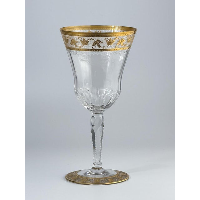 Elegant antique crystal wine glass by Saint Louis, France, from the iconic “Thistle” series, dating to the late 19th -...