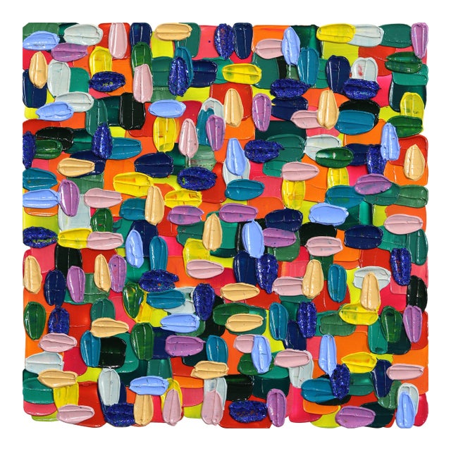 A Bold Moment - Original Textured Abstract Acrylic and Glitter Painting on Canvas by Shiri Phillips For Sale