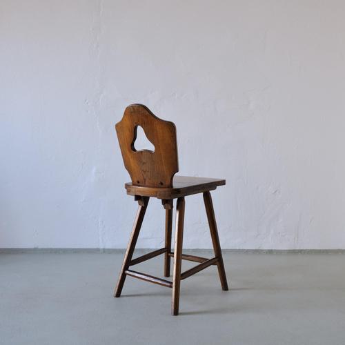 Brutalist Oak Bar Chair, Germany, 1950s For Sale - Image 5 of 8