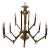Mid Century Modern Lightolier Style Brass and Lucite Angular 9 Arm Chandelier For Sale