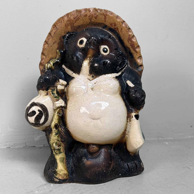 Mid-Century Tanuki Statue in Shigaraki Pottery, Japan, 1980s For Sale - Image 13 of 13