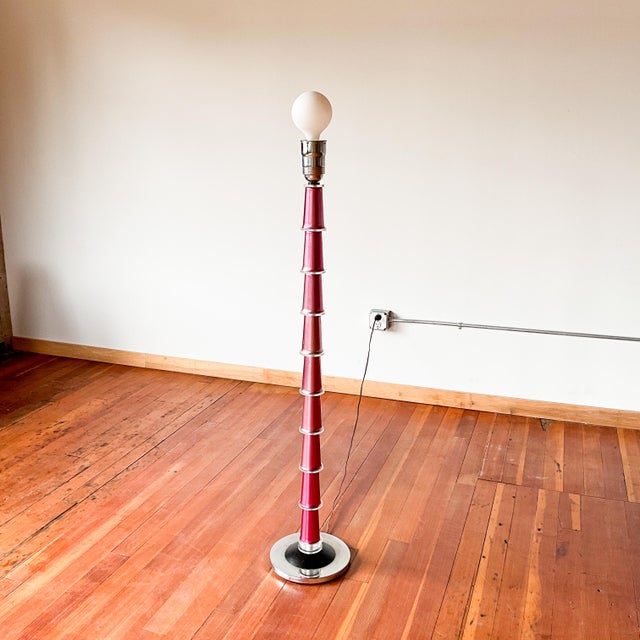 Matteo Thun 1980s Art Deco Metallic Glass Floor Lamp For Sale - Image 4 of 15