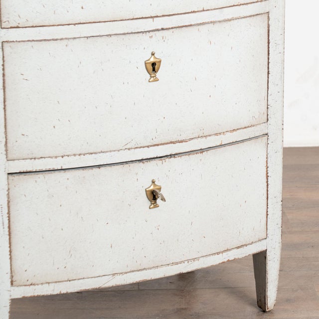 19th Century Gray Danish Bow Front Small Chest of Three Drawers or Nightstand For Sale - Image 12 of 13