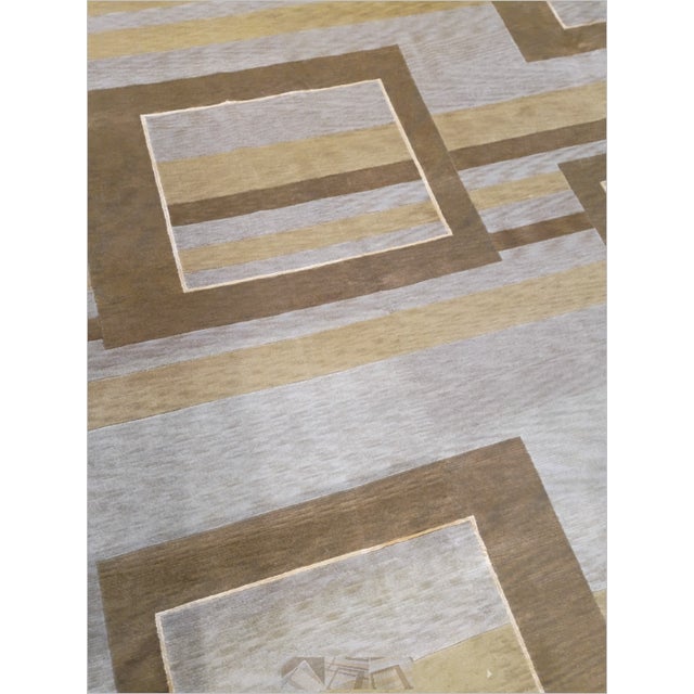 Hand-Knotted Moder Geometric Architectural Rug. 8'x 10'2" For Sale - Image 4 of 14
