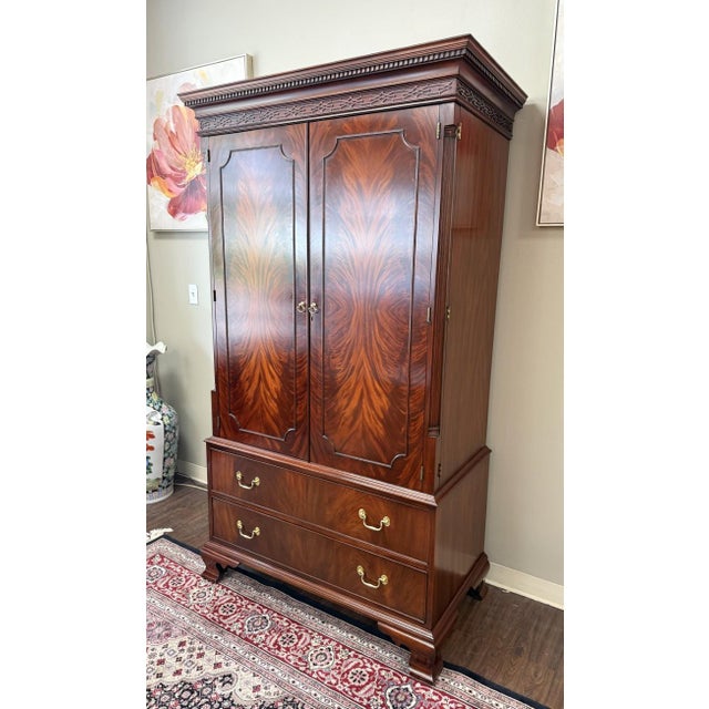 Henkel Harris 1990s Henkel Harris Mahogany Armoire Model No. 1247 For Sale - Image 4 of 16
