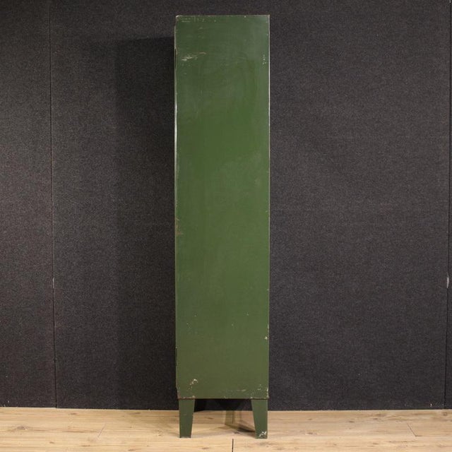 Italian Green Lacquered Metal Cabinet, 1970 For Sale - Image 6 of 13