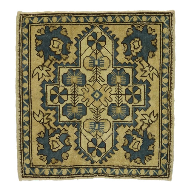 Vintage Turkish Oushak Yastik Rug - 02'03 X 02'04 For Sale