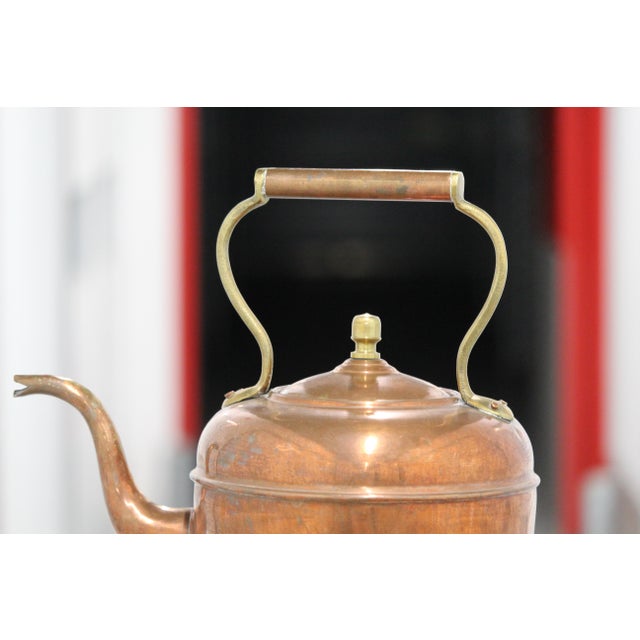 Contemporary Large Copper Ketle with Brass Handle, France, 1970s For Sale - Image 3 of 16