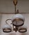 Vintage Three-Light Ceiling Lamp with Brass Frame and White Glass Shades, 1980s For Sale - Image 6 of 7